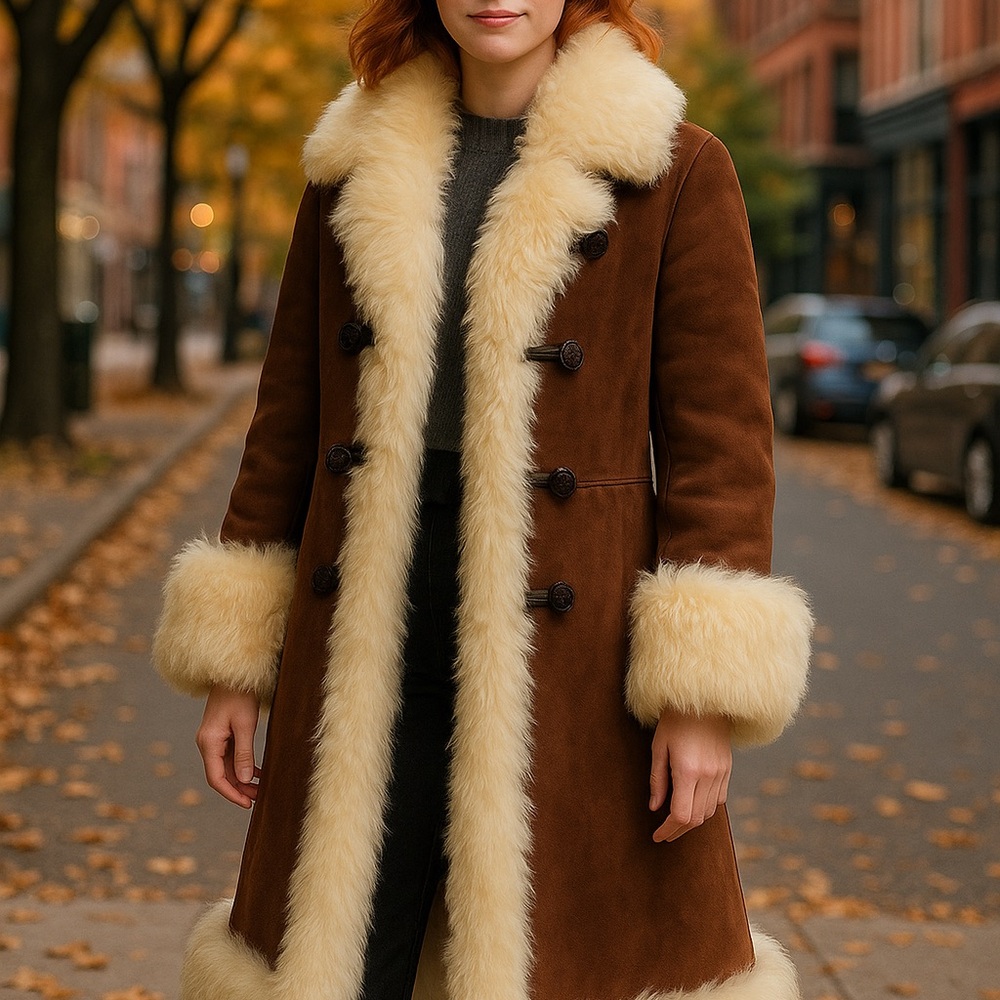 Vintage Women’s Sheepskin Shearling Coat